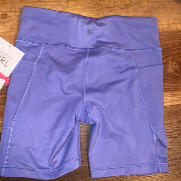 Athleta Stash Your Treasures Bike Shorts set of 2 Pink & Purple NWT XL/14 - Picture 5 of 9
